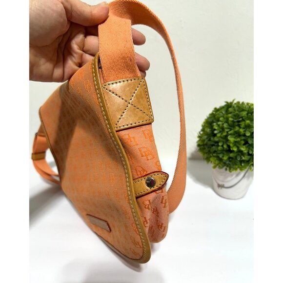 Dooney & Bourke Cabriolet Monogram Orange Canvas Crossbody - Picture 5 of 14